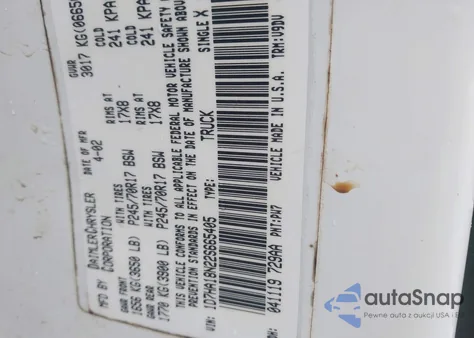 2002 Dodge Ram 1500 St from USA, damaged, VIN 1D7HA18N22S665405